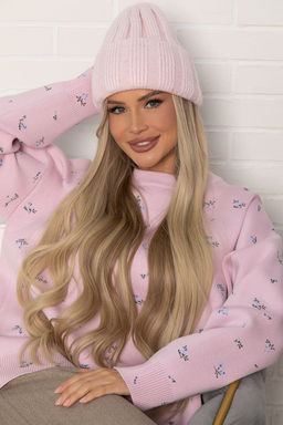 Шапка двухслойная Зимние деньки (нежно-розовая) Ш22-4М