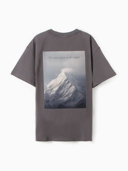 Футболка мужская MINAKU: Own opion, серая, р-р 52-54