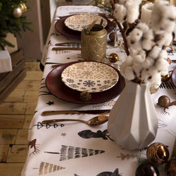 Скатерть новогодняя «Доляна» X-Mas 146×180+/- 3 см, 100% хлопок, рогожка 164 г/м²