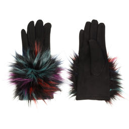 Перчатки черного цвета из экозамши