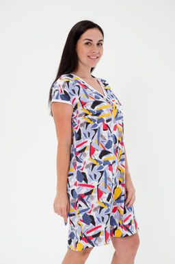 Ночная сорочка из кулирки Социал спущенное плечо абстракция - Амадэль фото 3