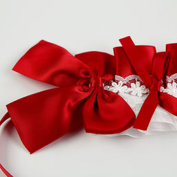 Карнавальная повязка Лолита цвет красный с белым кружевом - Simaland фото 2