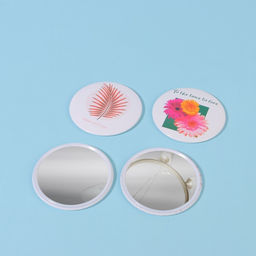 Цена за 4 шт. Зеркало карманное «Растения», d=7 см, МИКС