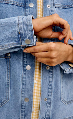 Куртка джинс F612-1259 middle blue - Fine joyce фото 6