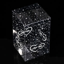 Цена за 5 шт. Складная прозрачная коробка из PVC, для упаковки подарков, LOVE YOU, 11?11?18 см