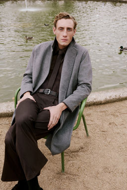 Trendyol Studio Ac?k Gri Oversize Erkek Kaban TMNAW26KB00000