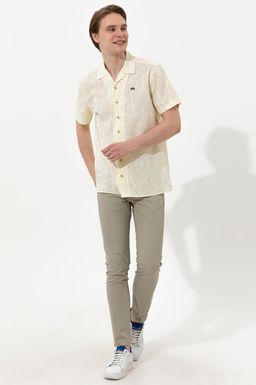 U. S. Polo Assn Мужская светло-желтая рубашка с коротким рукавом - U.s. polo assn фото 4