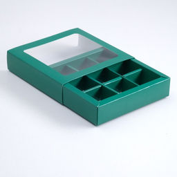 Цена за 5 шт. Коробка под 9 конфет с обечайкой, изумрудная, 14,5 х 14,5 х 3,5 см - UPAK LAND фото 2