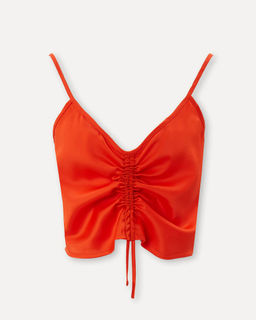 Укороченная алая блузка-топ - Incity фото 4