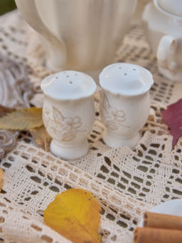 Набор для специй SL Home «Аманде», 5×5×8 см, солонка, перечница, фарфор, белый