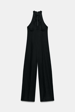MONO HALTER ANCHO CON LINO / Negro - Zara фото 9