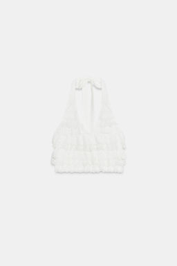 TOP HALTER VOLANTES / Blanco - Zara фото 7