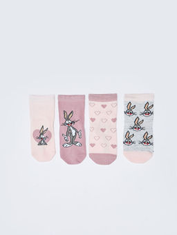 Bugs Bunny Desenli K?z Bebek Soket ?orap 4l? - Waikiki фото 3