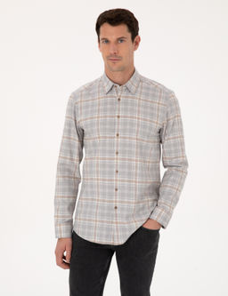 Gri Slim Fit Uzun Kollu G_mlek