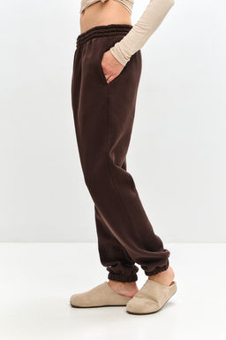 Брюки женские из футера трехнитка с начесом Сова шоколад