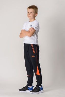 Спортивные брюки М-1103: Тёмно-синий / Оранжевый - Relay фото 2