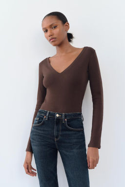 TRF CROPPED FLARE HIGH-WAIST JEANS - Zara фото 40