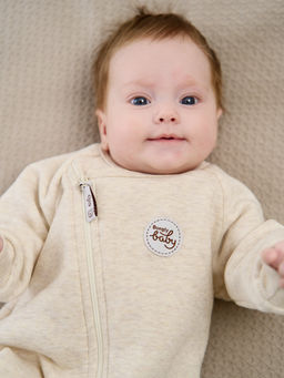 Комбинезон косуха с закрытой ножкой "Ванильный пудинг" утепленный 0+