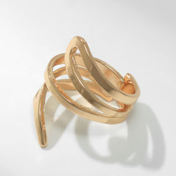 Кольцо металл Тренд витое, цвет золото, безразмерное