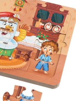 Книга картонная "Сказки в пазлах", 5 пазлов, 12 стр., Корней Чуковский