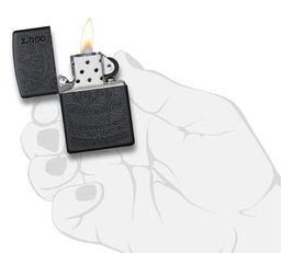 Зажигалка ZIPPO Черный мотив | Tone on Tone Design 29989