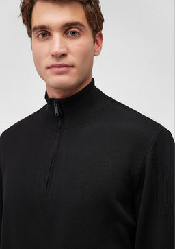 Yar? Fermuarl? Siyah Kazak - Mavi фото 4