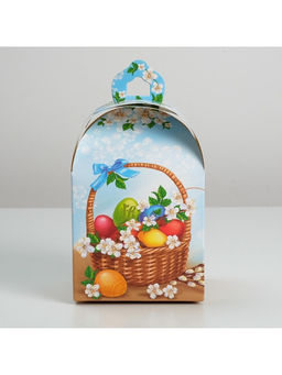 Коробка кондитерская складная, упаковка на Пасху «Вкусный Кулич», 16.5×14.5×21 см