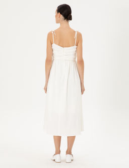 Beyaz Regular Fit Dokuma Elbise - Pierre cardin фото 4