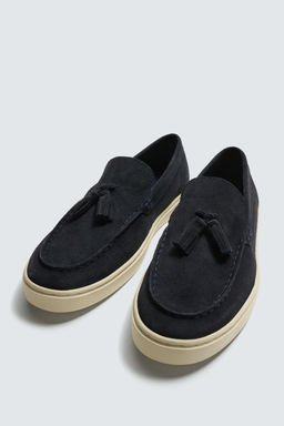 MOCAS?N PIEL CASUAL BORLAS / Azul - Zara фото 5
