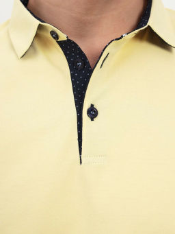 Джемпер мужской с воротником поло короткий рукав GREG G144-PO1246T-SA0048 (лимон)  фото 2