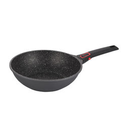 50320 WERNER Сковорода-вок Marseille 28,0х8,0 см из литого алюминия с трехслойным антипригарным мраморным покрытием Pfluon Marble, cо съемной бакелитовой ручкой, для всех видов плит, включая индукционные. Толщина дна: 4,5 мм, толщина стенок: 2,0 мм.  фото 2