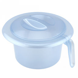 Горшок детский пластмассовый д21см, h13,5см, полипропилен, с крышкой, голубой перламутр (Россия)