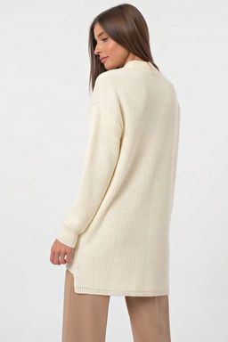 Туника вязаная теплая с шерстью молочная