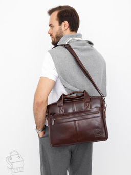 Портфель мужской кожаный 11011Z brown Zinimsk