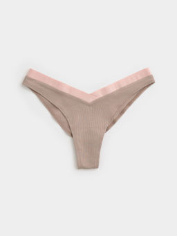 CONTE TIE DYE RIB LBR 2220 Трусы бразилиана со V-образной линией талии cappuccino-pink
