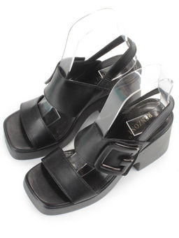 08-PEY330-2 BLACK Босоножки женские (натуральная кожа)