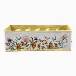 Органайзер для хранения, кофр для белья 6 ячеек Цветы, 32?15?10 см