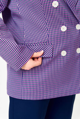 Жакет Swallow 816.1 Лилово-молочная мелкая гусиная лапка фото 11