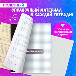 Комплект предметных тетрадей 48 листов 3D, 10 предметов, со справочным материалом, обложка мелованный картон, блок №2, белизна 75% (серые листы) - Calligrata фото 44