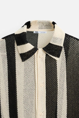 STRIPED MESH TEXTURED POLO SHIRT - Zara фото 9
