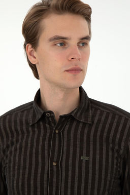 Мужская рубашка цвета хаки с длинным рукавом Неожиданная скидка в корзине - U.s. polo assn фото 2