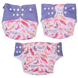 Трусики-подгузник, многоразовый, Перья - Крошка я фото 3