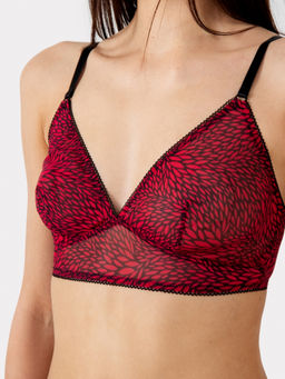 Бюстгальтер женский в красном цвете с принтом абстракция абстракция на красном 512421 - Mark formelle фото 3