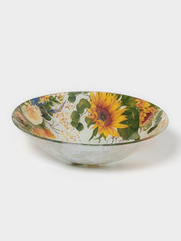 Столовый сервиз Доляна Подсолнухи, 19 предметов: салатник 1 шт., тарелка десертная 6 шт., тарелка обеденная 6 шт., тарелка суповая 6 шт., стекло,... фото 6