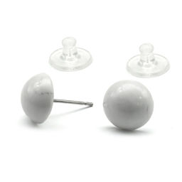 Серьги гвоздики (пусеты) кахолонг 9-10мм. Радуга камня