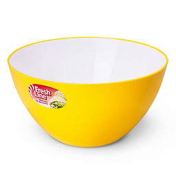 Миска пластмассовая "Fresh Line" 2л, д20см, бело-желтый (Россия)