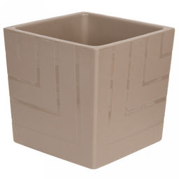 Горшок для цветов пластмассовый Квадро 1,2л, 11,5х11,5х12см, со вставкой, фраппе (Россия)
