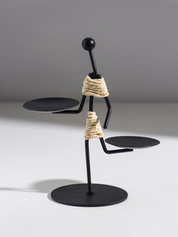 Подсвечник на 2 свечи «Абориген жонглёр», металл, d=6 см, 16×8×16 см