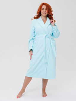 Женский махровый халат с шалькой Елочка морская волна МЗ-02 Елочка (58)