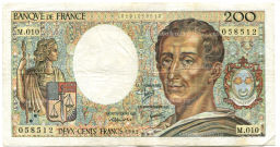 200 франков 1982 года Франция